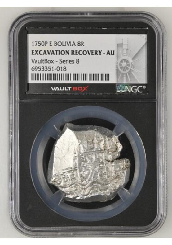 1750P E BOLIVIA 8R CERRO RICO HOARD  NGC EXCAVATION RECOVERY - AU Series 8 Front