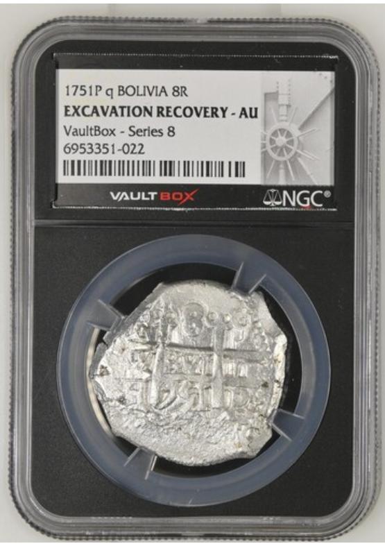 1751P Q BOLIVIA 8R CERRO RICO HOARD  NGC EXCAVATION RECOVERY - AU Series 8 Front