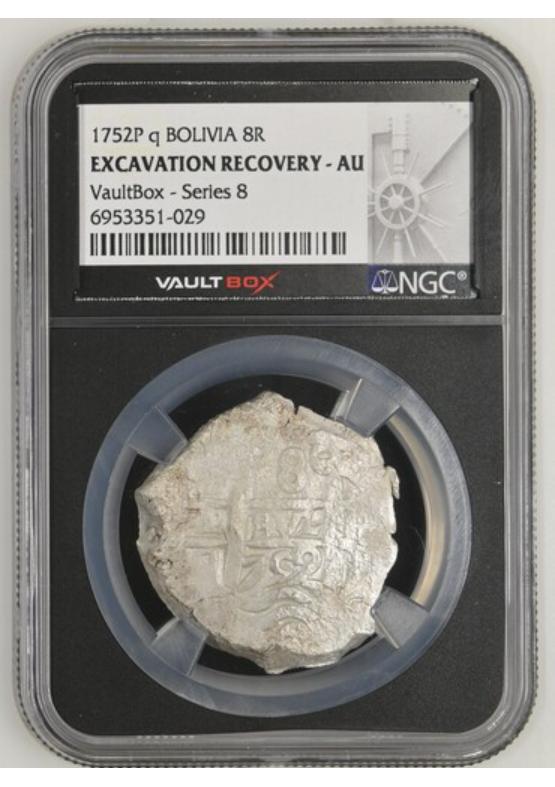 1752P Q BOLIVIA 8R CERRO RICO HOARD  NGC EXCAVATION RECOVERY - AU Series 8 Front
