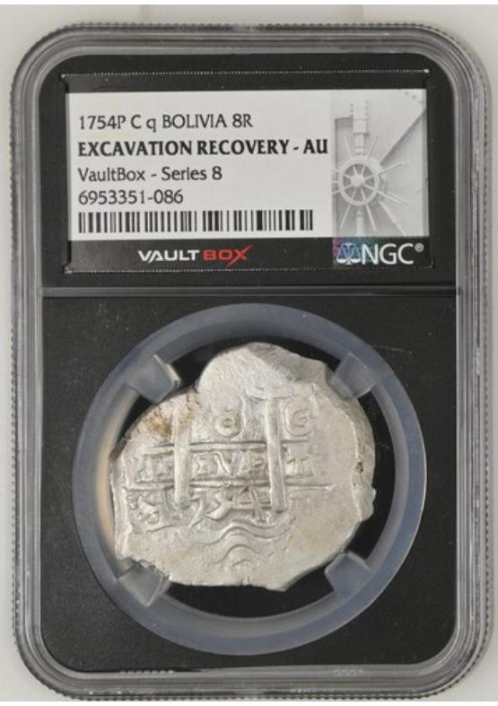 1754P C Q BOLIVIA 8R CERRO RICO HOARD  NGC EXCAVATION RECOVERY - AU Series 8 Front