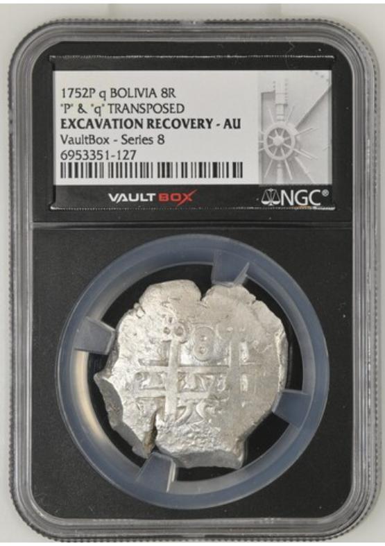 1752P Q-BOLIVIA 8R CERRO RICO HOARD "P" & "Q" TRANSPOSED  NGC EXCAVATION RECOVERY - AU Series 8 Front
