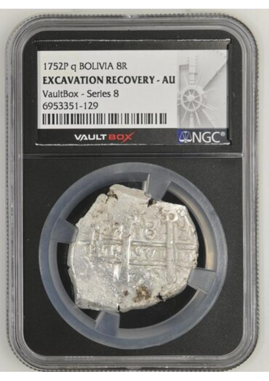 1752P Q BOLIVIA 8R CERRO RICO HOARD  NGC EXCAVATION RECOVERY - AU Series 8 Front