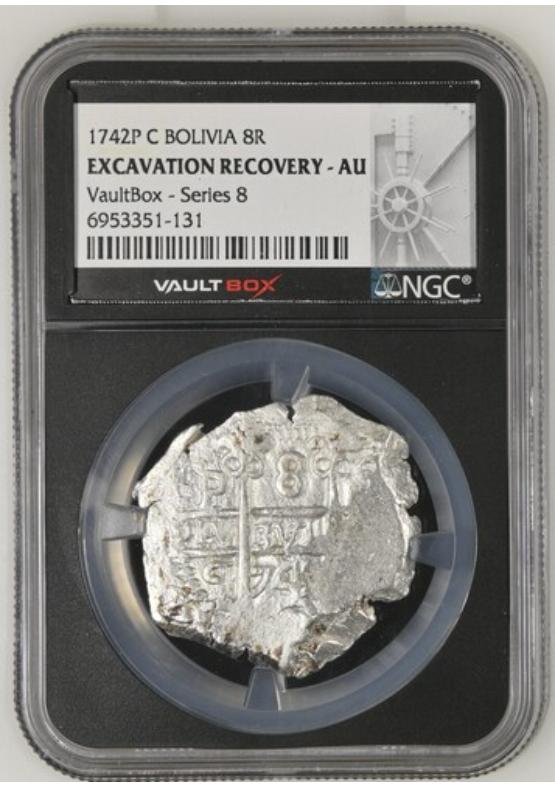 1742P C BOLIVIA 8R CERRO RICO HOARD  NGC EXCAVATION RECOVERY - AU Series 8 Front