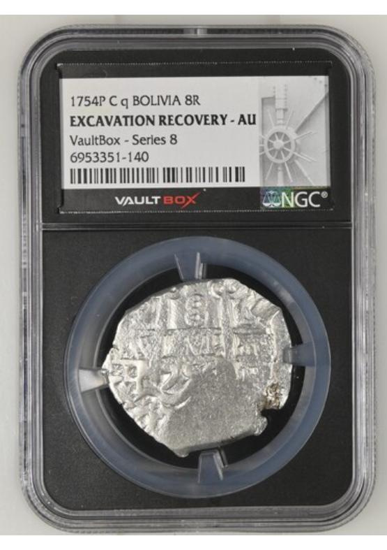 1754P C Q BOLIVIA 8R CERRO RICO HOARD  NGC EXCAVATION RECOVERY - AU Series 8 Front