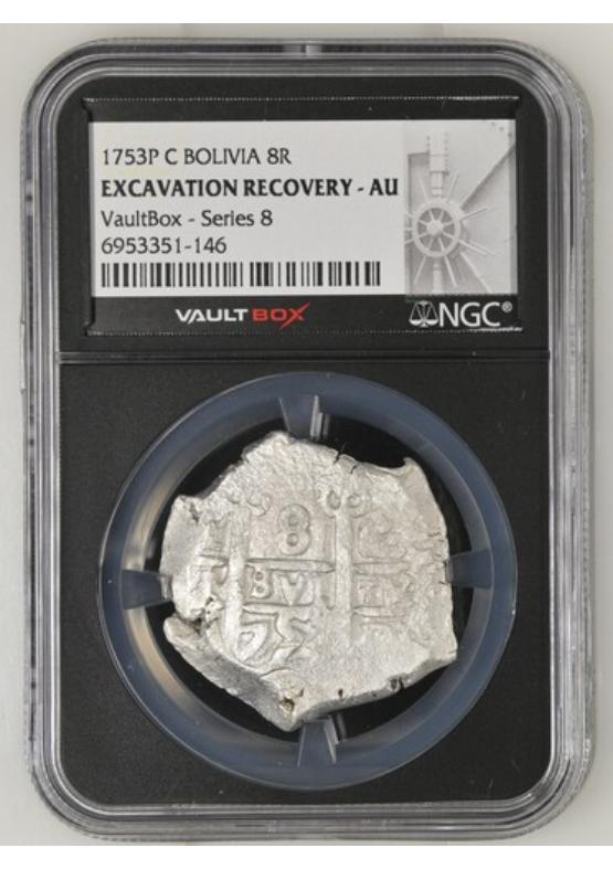 1753P C BOLIVIA 8R CERRO RICO HOARD  NGC EXCAVATION RECOVERY - AU Series 8 Front