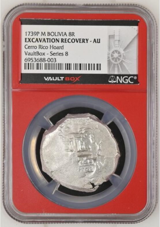 1739P M BOLIVIA 8R CERRO RICO HOARD NGC EXCAVATION RECOVERY - AU Series 8 Front