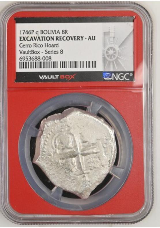 1746P Q BOLIVIA 8R CERRO RICO HOARD NGC EXCAVATION RECOVERY - AU Series 8 Front