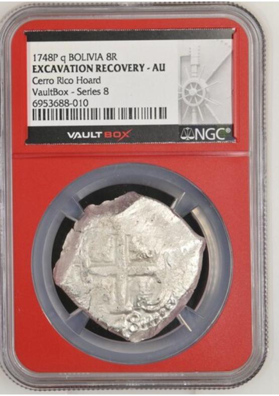 1748P Q BOLIVIA 8R CERRO RICO HOARD NGC EXCAVATION RECOVERY - AU Series 8 Front