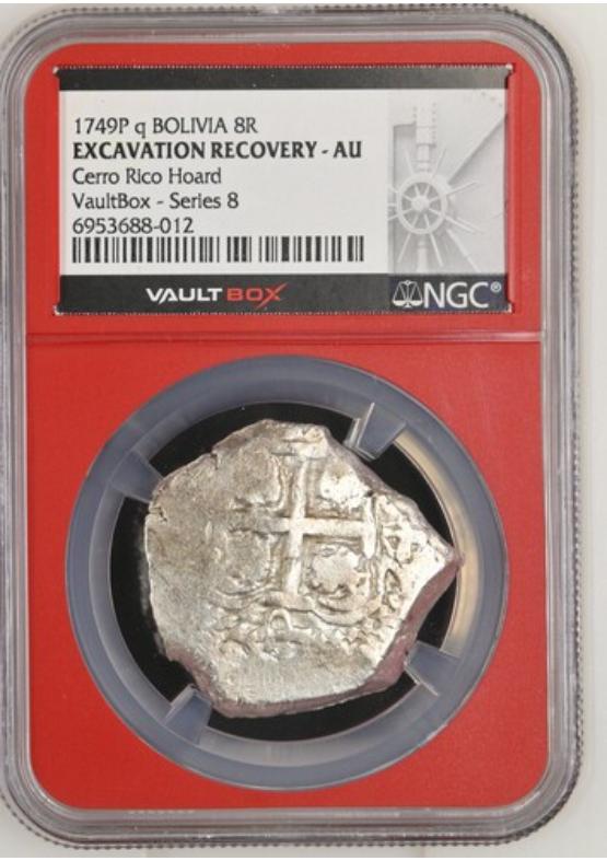 1749P Q BOLIVIA 8R CERRO RICO HOARD NGC EXCAVATION RECOVERY - AU Series 8 Front