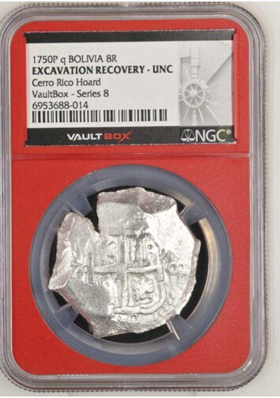 1750P Q BOLIVIA 8R CERRO RICO HOARD NGC EXCAVATION RECOVERY - UNC Series 8 Front