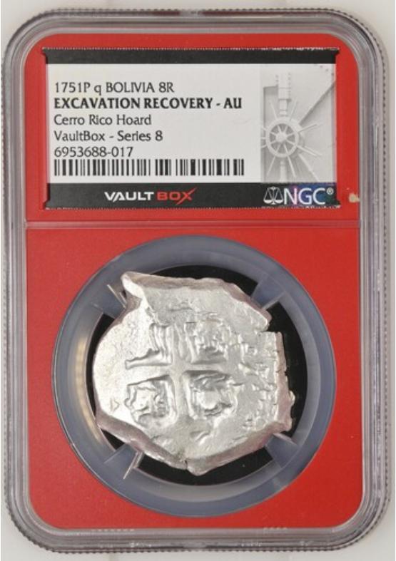 1751P Q BOLIVIA 8R CERRO RICO HOARD NGC EXCAVATION RECOVERY - AU Series 8 Front