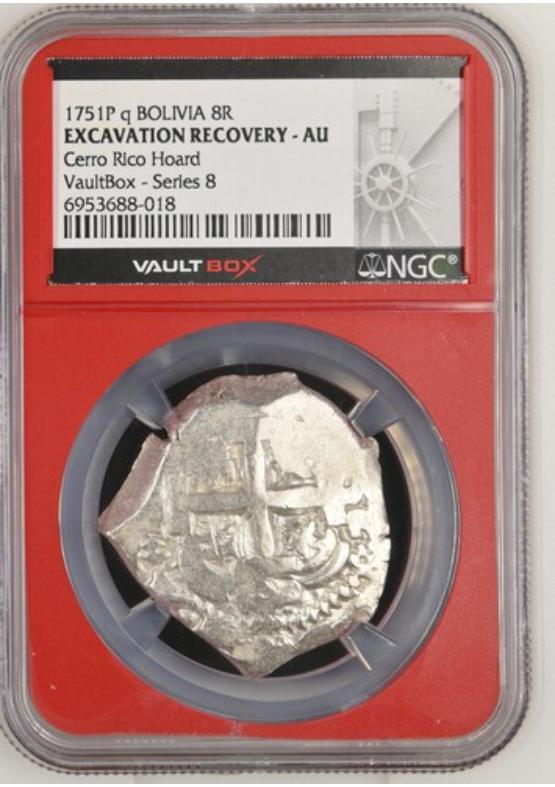 1751P Q BOLIVIA 8R CERRO RICO HOARD NGC EXCAVATION RECOVERY - AU Series 8 Front