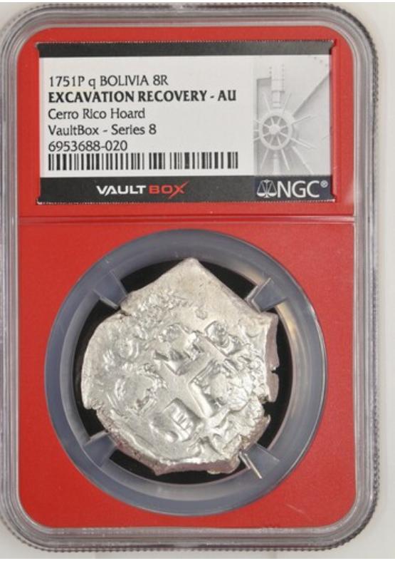 1751P Q BOLIVIA 8R CERRO RICO HOARD NGC EXCAVATION RECOVERY - AU Series 8 Front