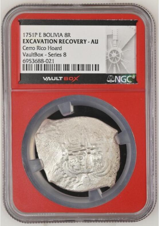 1751P E BOLIVIA 8R CERRO RICO HOARD NGC EXCAVATION RECOVERY - AU Series 8 Front