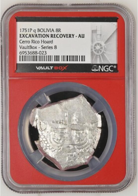 1751P Q BOLIVIA 8R CERRO RICO HOARD NGC EXCAVATION RECOVERY - AU Series 8 Front