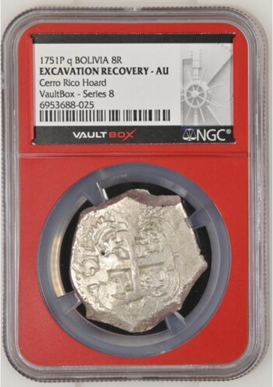 1751P Q BOLIVIA 8R CERRO RICO HOARD NGC EXCAVATION RECOVERY - AU Series 8 Front