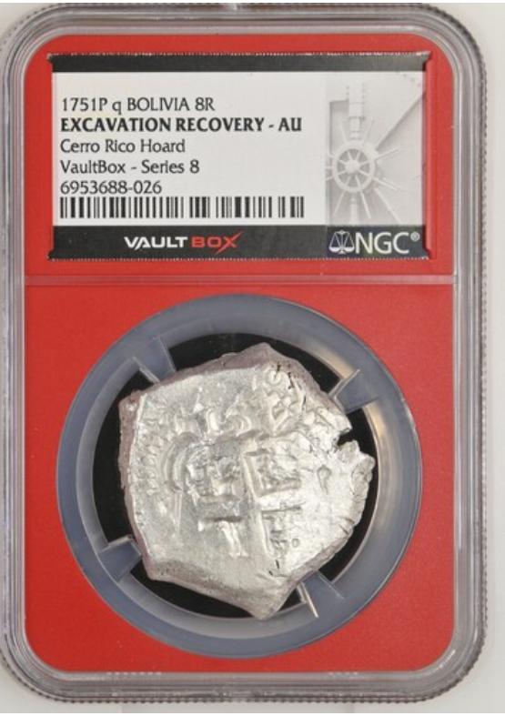 1751P Q BOLIVIA 8R CERRO RICO HOARD NGC EXCAVATION RECOVERY - AU Series 8 Front