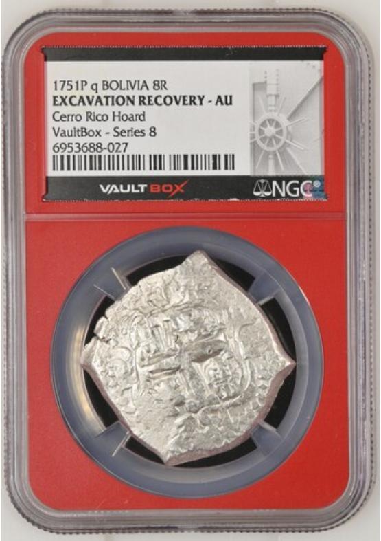 1751P Q BOLIVIA 8R CERRO RICO HOARD NGC EXCAVATION RECOVERY - AU Series 8 Front