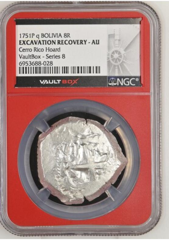 1751P Q BOLIVIA 8R CERRO RICO HOARD NGC EXCAVATION RECOVERY - AU Series 8 Front