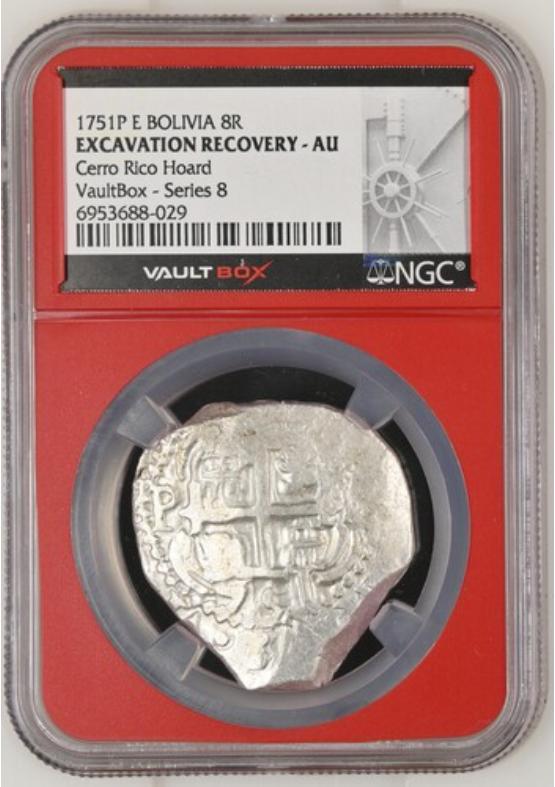 1751P E BOLIVIA 8R CERRO RICO HOARD NGC EXCAVATION RECOVERY - AU Series 8 Front