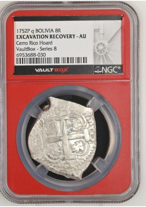 1752P Q BOLIVIA 8R CERRO RICO HOARD NGC EXCAVATION RECOVERY - AU Series 8 Front