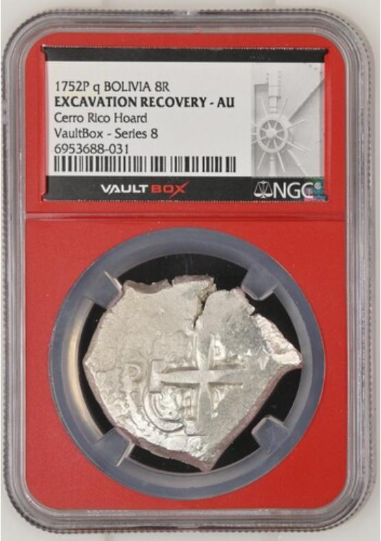 1752P Q BOLIVIA 8R CERRO RICO HOARD NGC EXCAVATION RECOVERY - AU Series 8 Front