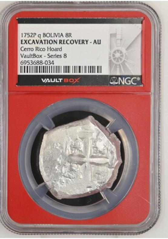 1752P Q BOLIVIA 8R CERRO RICO HOARD NGC EXCAVATION RECOVERY - AU Series 8 Front