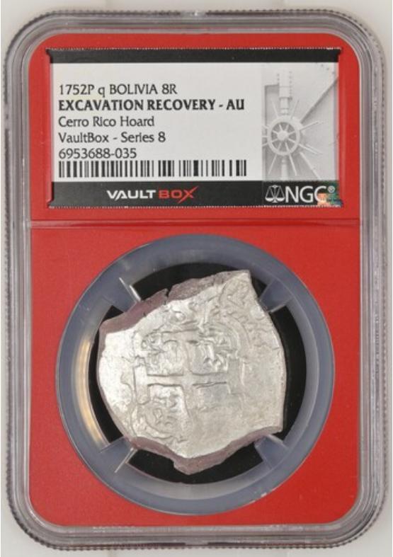 1752P Q BOLIVIA 8R CERRO RICO HOARD NGC EXCAVATION RECOVERY - AU Series 8 Front