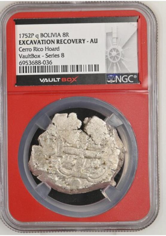 1752P Q BOLIVIA 8R CERRO RICO HOARD NGC EXCAVATION RECOVERY - AU Series 8 Front