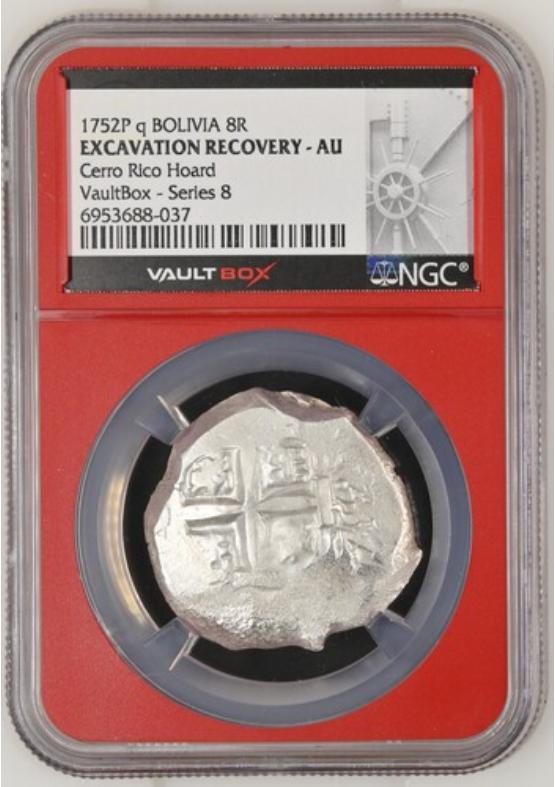 1752P Q BOLIVIA 8R CERRO RICO HOARD NGC EXCAVATION RECOVERY - AU Series 8 Front