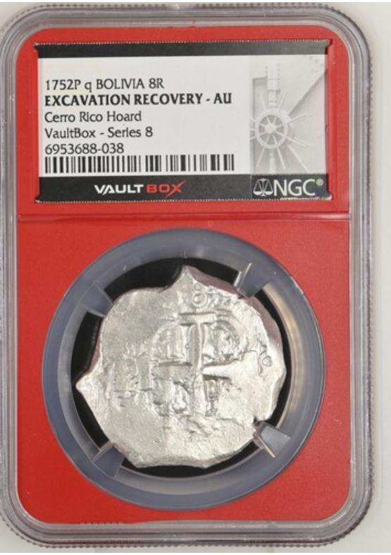 1752P Q BOLIVIA 8R CERRO RICO HOARD NGC EXCAVATION RECOVERY - AU Series 8 Front