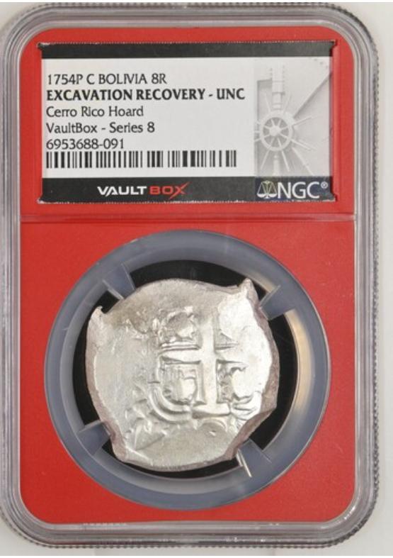 1754P C BOLIVIA 8R CERRO RICO HOARD NGC EXCAVATION RECOVERY - UNC Series 8 Front