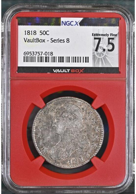1818 50C NGCX EXTREMELY FINE 7.5 Series 8 Front