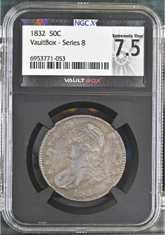 1832 50C NGCX EXTREMELY FINE 7.5 Series 8 Front