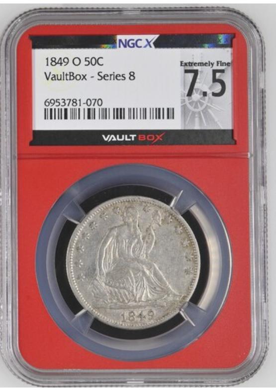 1849-O 50C NGCX EXTREMELY FINE 7.5 Series 8 Front