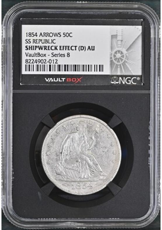 1854 ARROWS 50C SS REPUBLIC NGC SHIPWRECK EFFECT (D) Series 8 Front