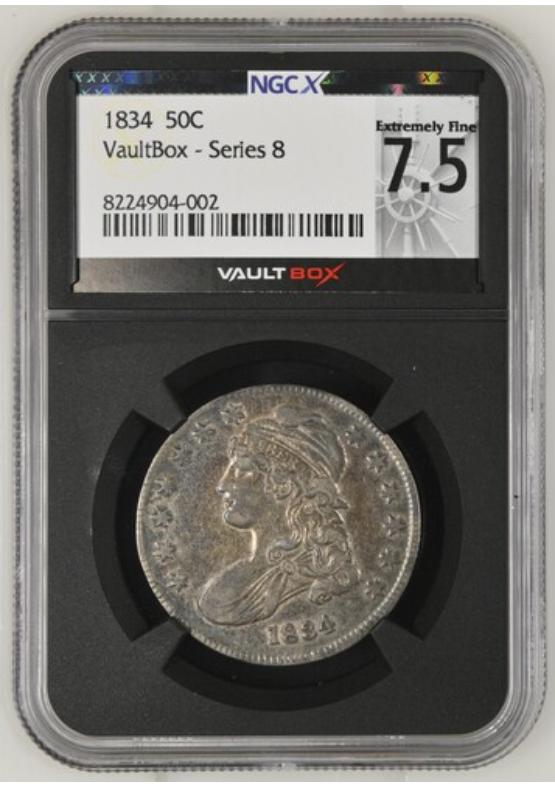 1834 50C NGCX EXTREMELY FINE 7.5 Series 8 Front