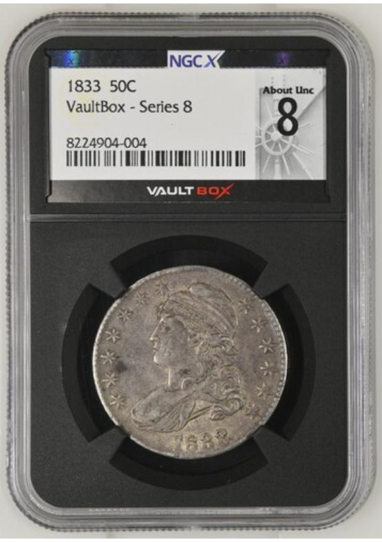 1833 50C NGCX ABOUT UNCIRCULATED 8 Series 8 Front