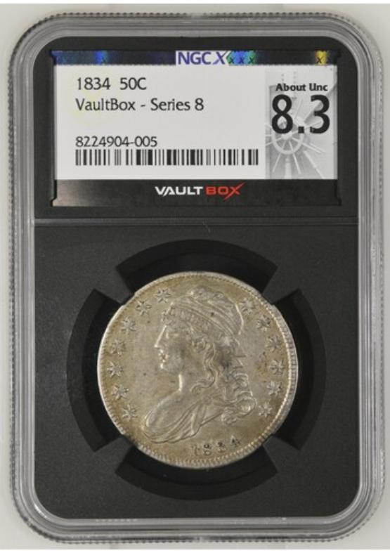1834 50C NGCX ABOUT UNCIRCULATED 8.3 Series 8 Front