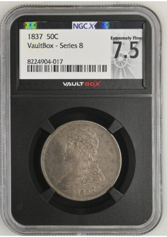 1837 50C NGCX EXTREMELY FINE 7.5 Series 8 Front
