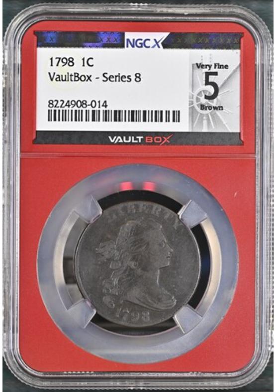 1798 1C NGCX VERY FINE G$5 BROWN Series 8 Front