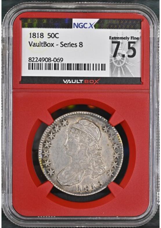 1818 50C NGCX EXTREMELY FINE 7.5 Series 8 Front