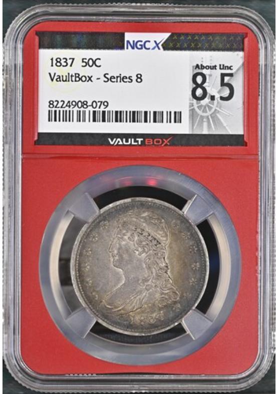 1837 50C NGCX ABOUT UNCIRCULATED 8.5 Series 8 Front