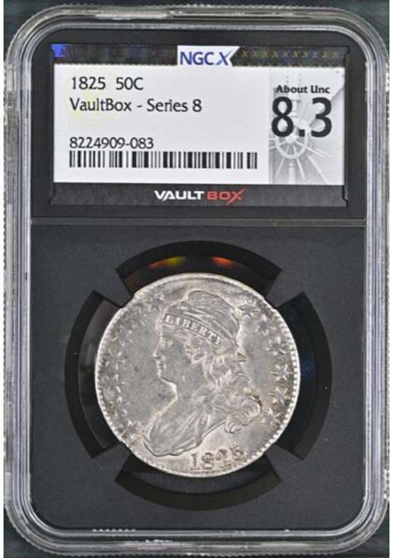 1825 50C NGCX ABOUT UNCIRCULATED 8.3 Series 8 Front