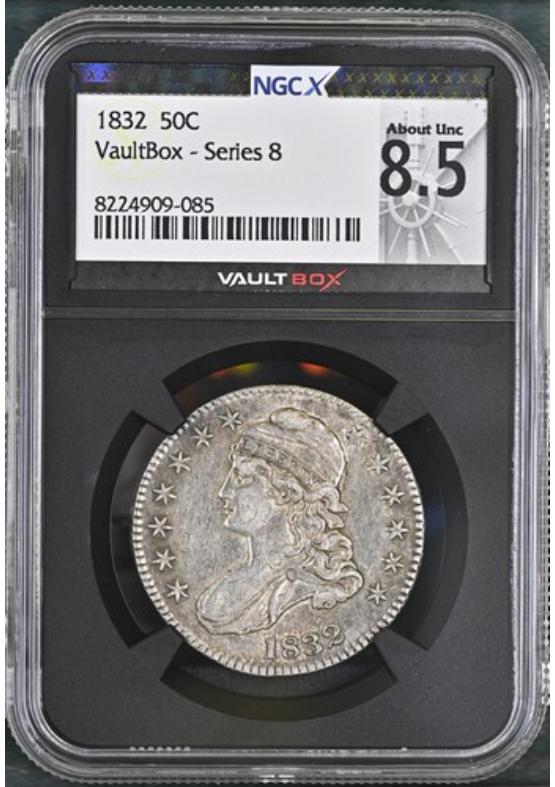 1832 50C NGCX ABOUT UNCIRCULATED 8.5 Series 8 Front