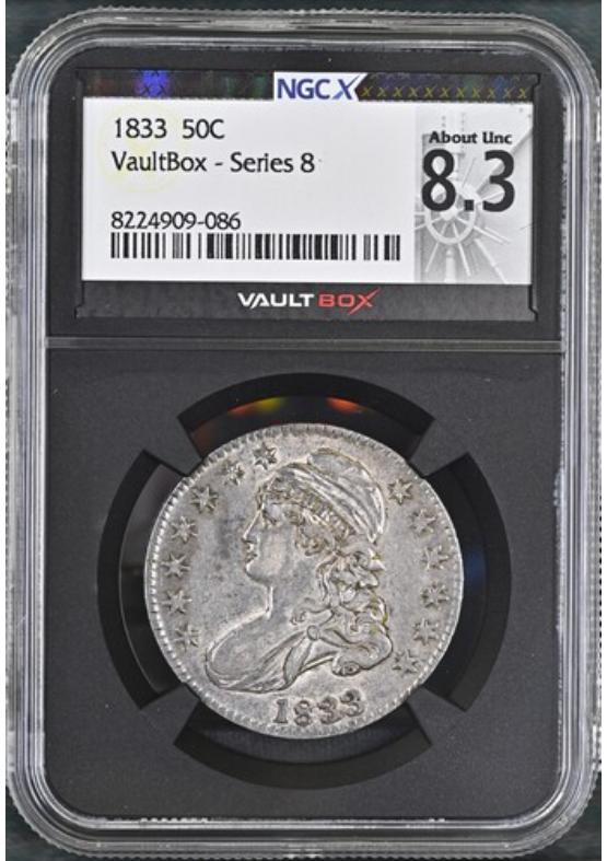 1833 50C NGCX ABOUT UNCIRCULATED 8.3 Series 8 Front