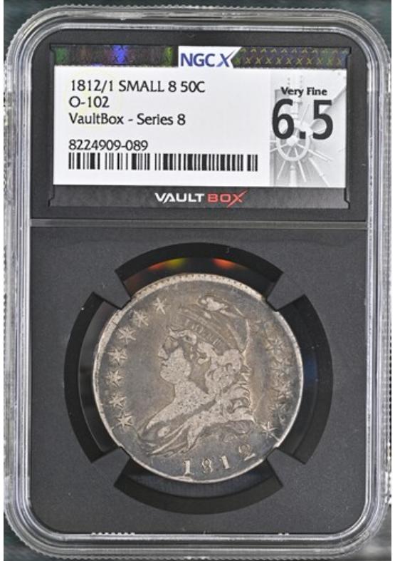1812/1 SMALL 8 O-102 50C NGCX VERY FINE 6.5 Series 8 Front