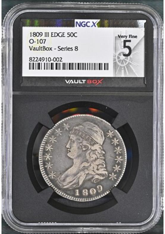 1809 III EDGE O-107 50C NGCX VERY FINE 5 Series 8 Front