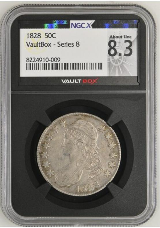 1828 50C NGCX ABOUT UNCIRCULATED 8.3 Series 8 Front