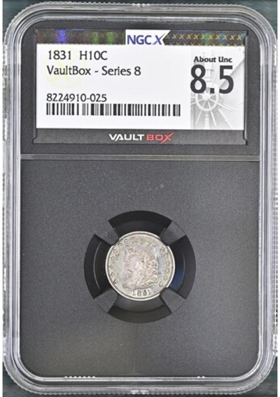 1831 H10C NGCX ABOUT UNCIRCULATED 8.5 Series 8 Front